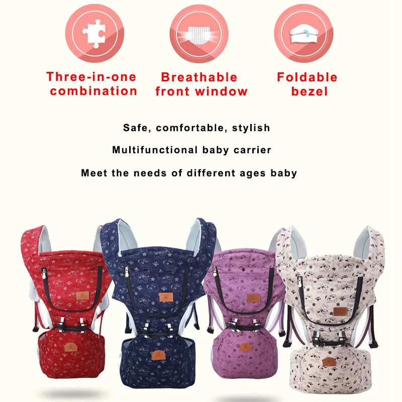 Ergonomic Baby Carrier Infant Baby Hipseat Carrier Front Facing Ergonomic Kangaroo Baby Wrap Sling for Baby Travel