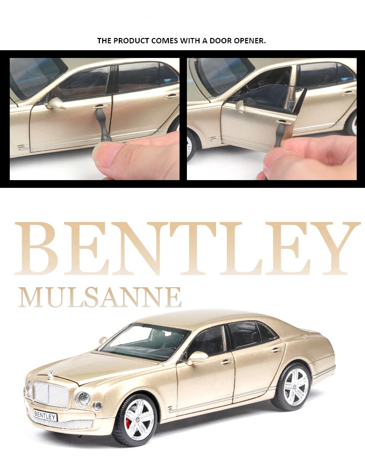 Моделирование горячей 1:24 Масштаб колеса автомобиля Bentley Mulsanne Металлическая Модель литья под давлением автомобиль оттягивать игрушки коллекция для подарка