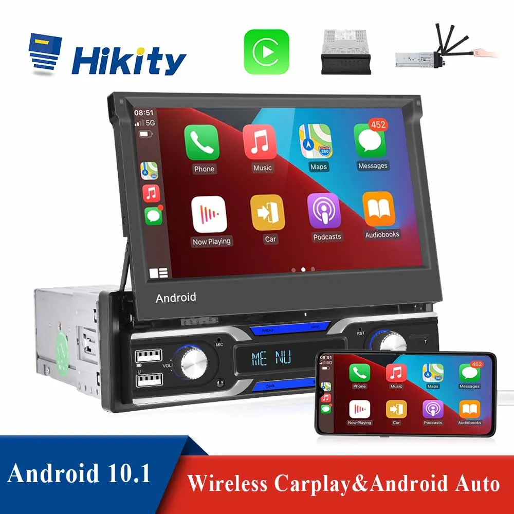 PROD 1005003359568084 Hiktiy 1 Din Android 10.1 Car Radio 1din GPS WIFI
4 Core Stereo Autoradio 7 Inch Retractable Screen Bluetooth Multimedia
Player