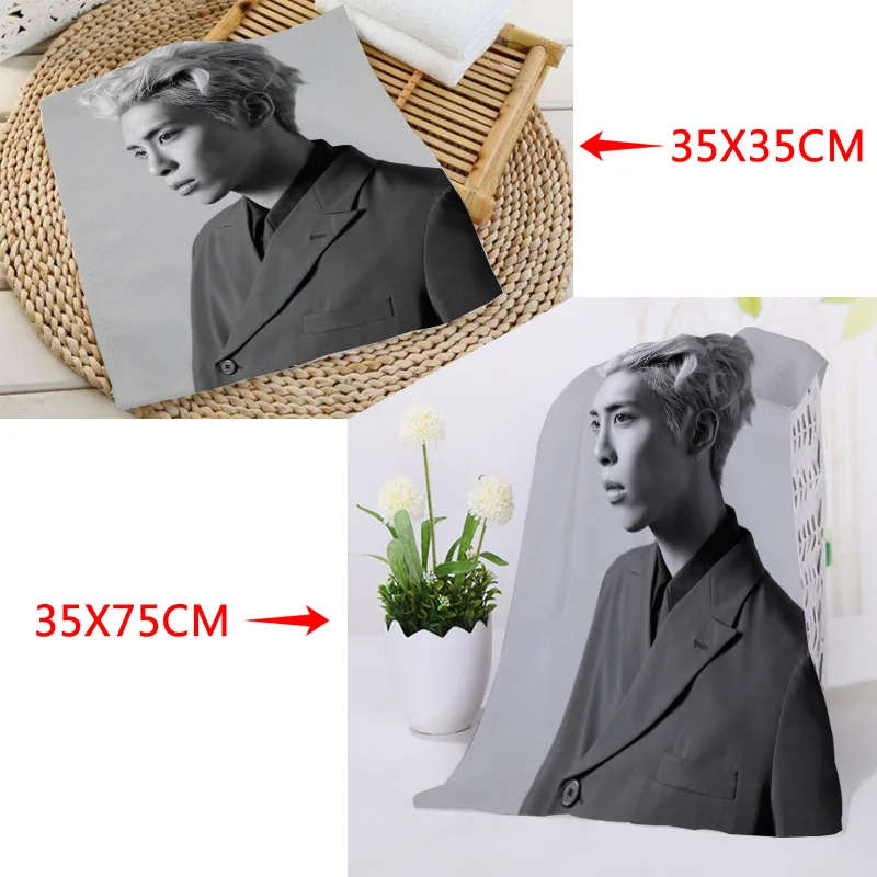 35x35 см, 35x75 см полотенца на заказ KPOP SHINee Ким йонгхюнь печатные квадратные полотенца микрофибра Абсорбирующая сушка банные полотенца мочалка - Цвет: 23