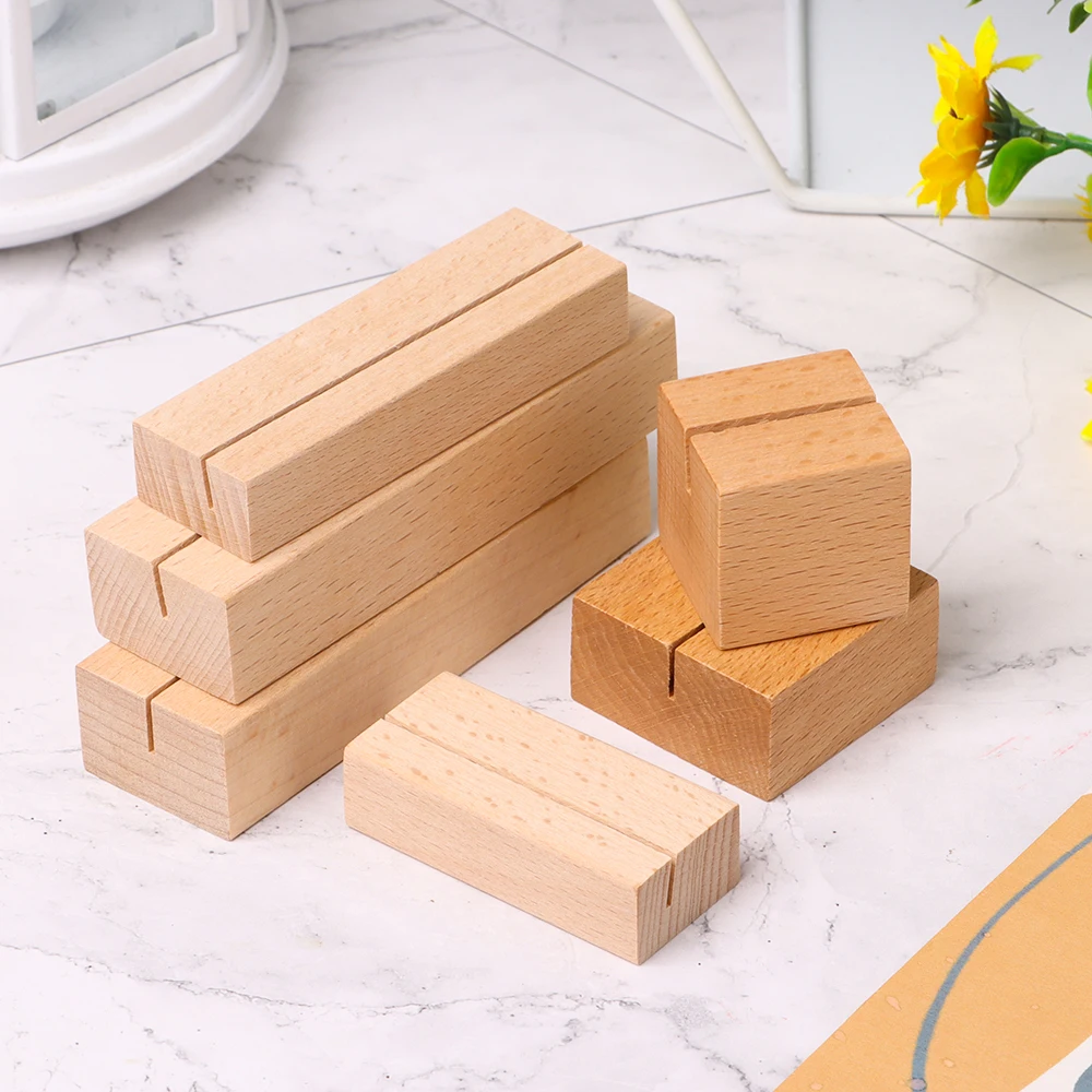 24 Types Natural wood notes clips photo holder clamps desk card messages For Home DIY Picture Frame Desk Organizer