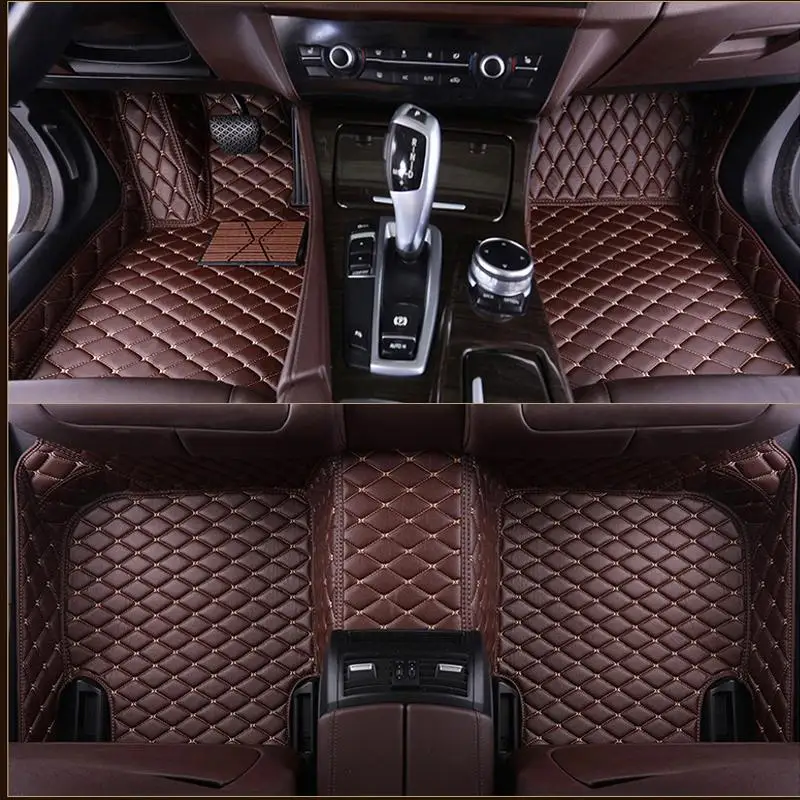 Роскошный заказной для автомобиля Toyota Crown Vios PU коврик экологически чистый без запаха коврик - Название цвета: coffee
