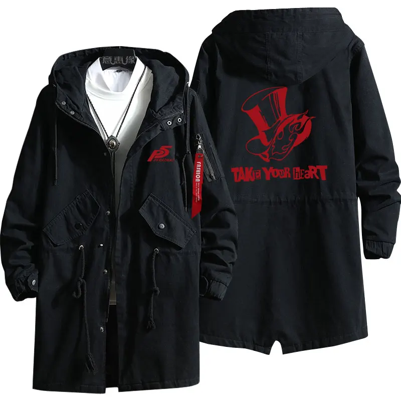 

Anime P5 Persona 5 Akira Kurusu Hooded HoodieTrench Coat Men Women Fashion Autumn Winter Cotton Zipper Overcoat Jacket Fashion