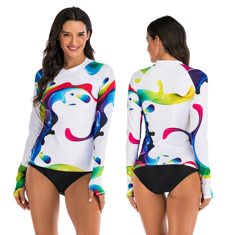 DROZENO Swimsuit with long sleeves Split T-Sexy Beach Wear 22 sexy swimwear Women's swimwear