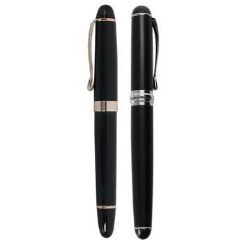 

JINHAO 2 Pcs Luxury Fountain Pen : 1 Pcs M Nib 18KGP (Darkgreen) with 1 Pcs Calligraphy Fountain Pen (Frosted Black)