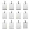 50pcs 201 Stainless Steel Rectangle Blank Stamping Tag Pendants with Snap on Bail Supplies for DIY Jewelry Necklace Making 4