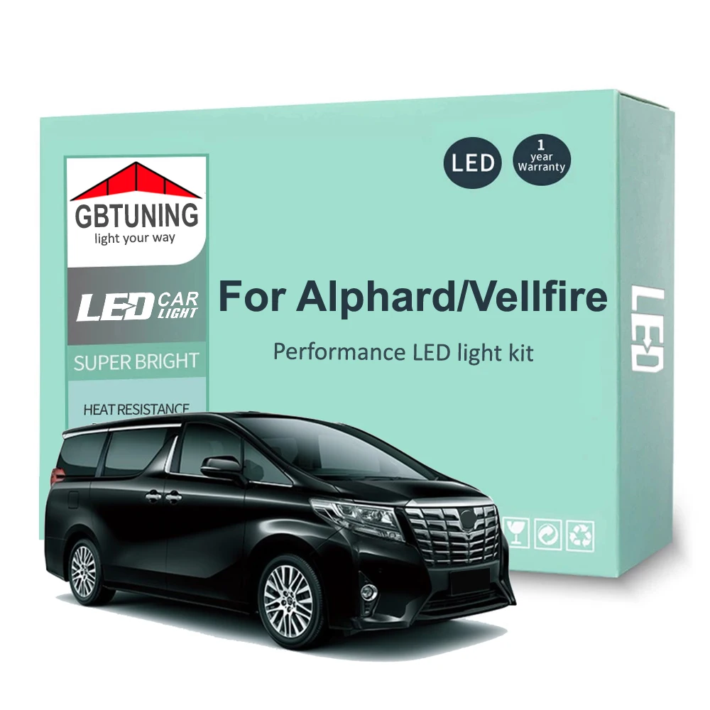 LEDInteriorLightBulbKitForToyotaAlphardVellfire1020Series