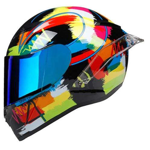 DOT Full Face Motorcycle Helmet Racing Helm Capacete De Motocicleta Casque Moto Winter Kask Casco De Moto Professional - Color: 1