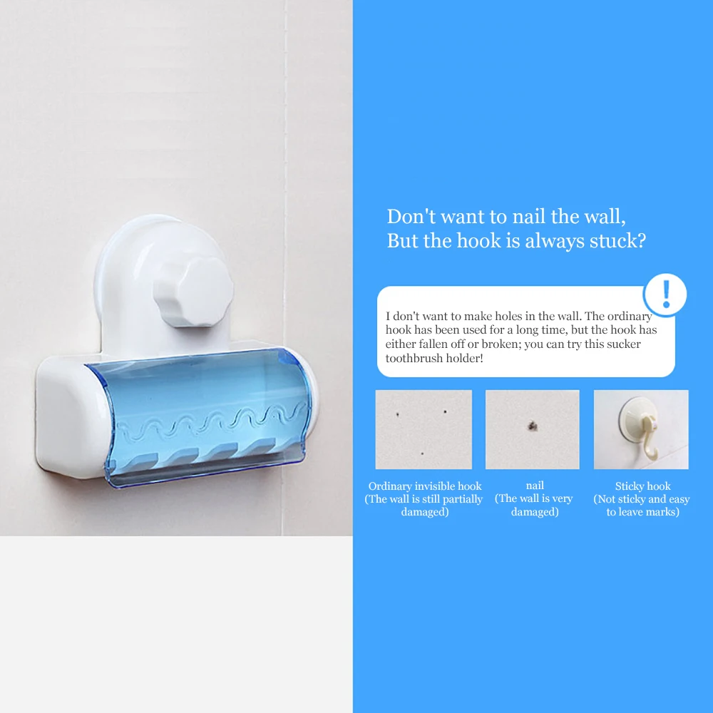 Настенный держатель для зубных щёток с 5 отверстиями на присоске Предметы первой