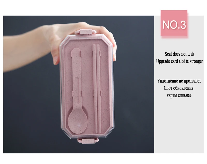 800ml Wheat Straw Double Layers Lunch Box With Spoon Healthy Material Bento Boxes Microwave Food Storage Container Lunchbox