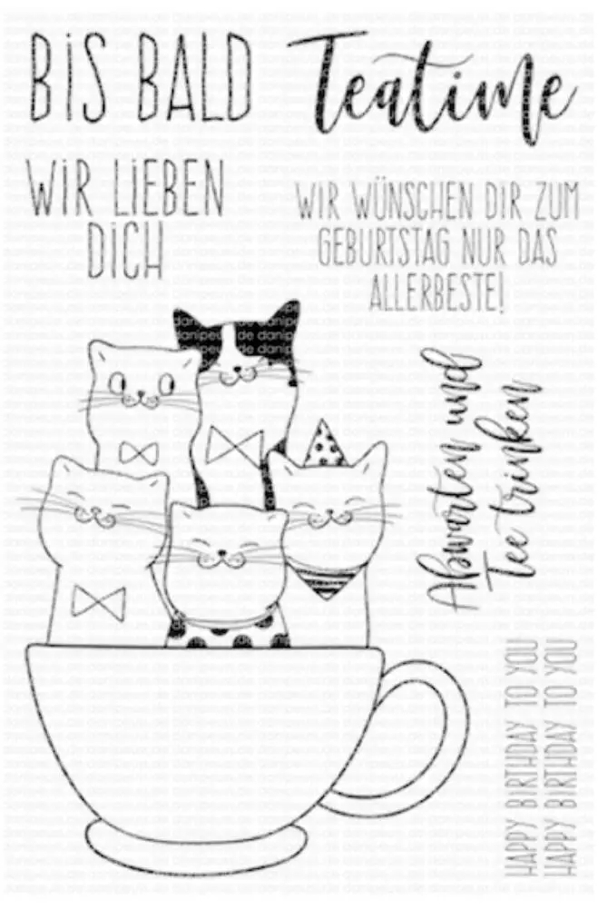 Прозрачные штампы с немецкими надписями для скрапбукинга сделай
