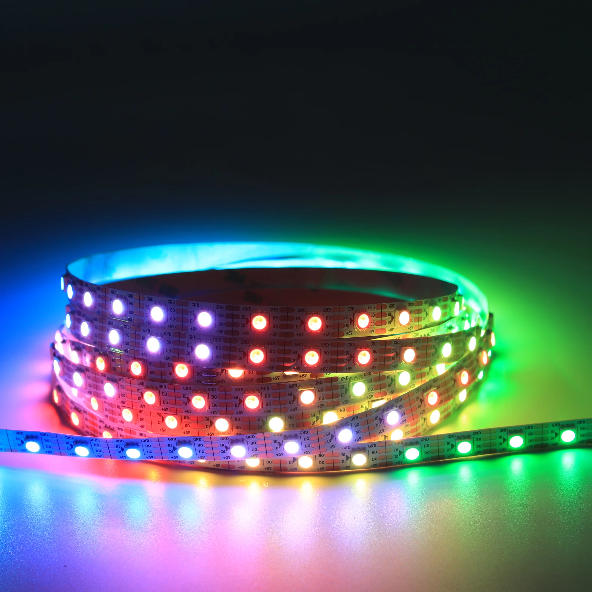 led dual data line WS2813 full color strip flexible 5050RGB 60leds 60chips/m program on PC software data backup DC5V WS2813 tape