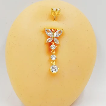 1pc Navel Rings Belly Button Ring 925 Sterling Silver CZ Navel Piercing Barbell Body Jewelry 6