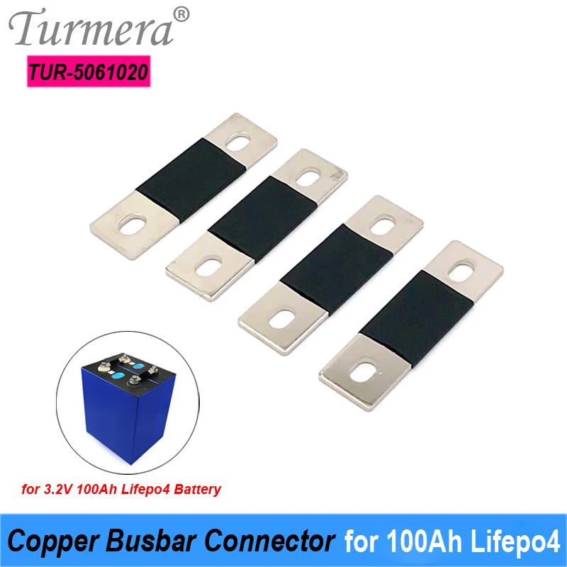 

Turmera 20Pieeces 300A Copper BusBars Connector for 3.2V 100Ah Lifepo4 Battery 12V Solar Energy System UPS Batteries Supply Use