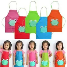 Детские нагрудники Милая мультяшная лягушка напечатанный водонепроницаемый детский фартук детский рисовочный фартук для приготовления пищи