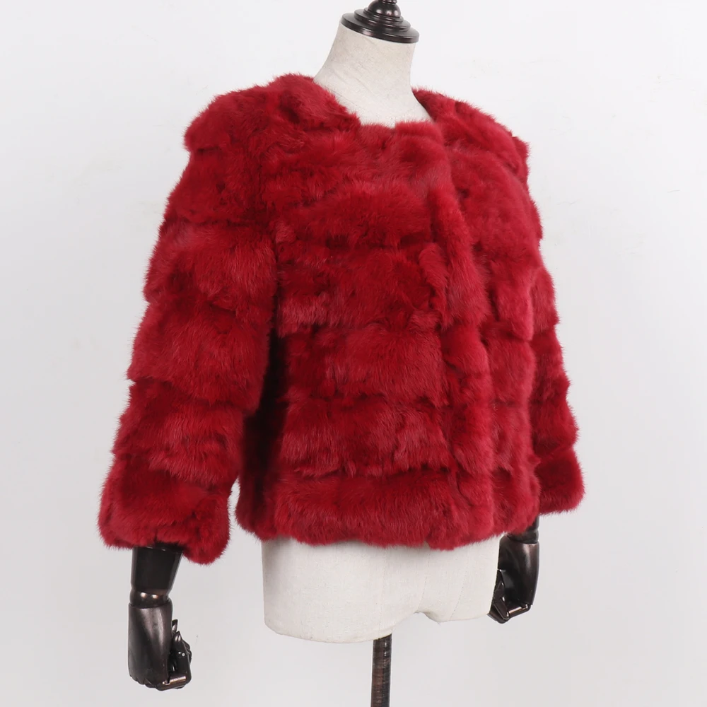 Лидер продаж 2020 зимнее пальто из натурального кроличьего меха женская теплая