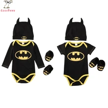 3 шт., хлопковый комплект одежды для новорожденных, с мультяшным принтом 3 шт., хлопковый комплект одежды для новорожденных, с мультяшным принтом