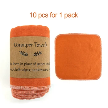 

10pcs/Pack 25X25cm Paperless Towels Cotton Cloth Wipes Reusable Cleaning Paper Towel Replacemet Kitchen Unpaper Towel