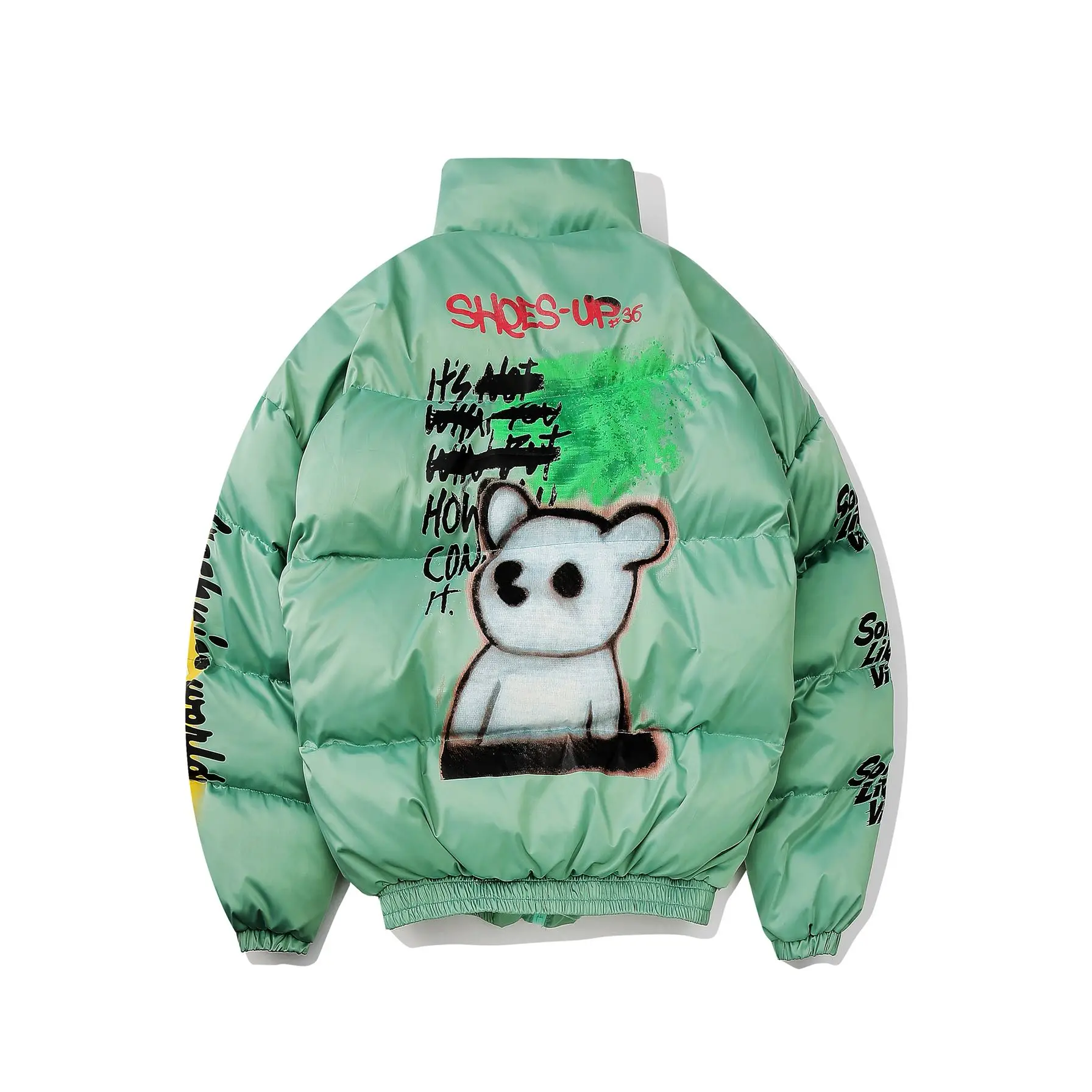 UNCLEDONJM Men's Warm Winter Jacket Funny Printed Bomber Thick Coat Male Parkas Streetwear Jackets Hip Hop Outerwear 311
