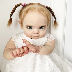 Poupée bébé en vinyle fait à la main, 60cm, 24 pouces, cheveux de racine réalistes, cadeau de noël pour filles Maggi 