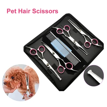 

Stainless Steel Pet Cat Hair Scissors Hairdressing Shears Haircut Tool Kit with Comb for Pet Grooming Hair Styling New