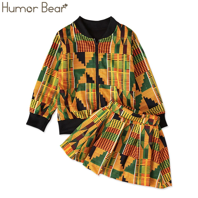 Humor Bear/ г.; модные рождественские наряды для малышей; куртка на молнии в Африканском и богемном стиле+ юбка; комплект из 2 предметов; детская одежда