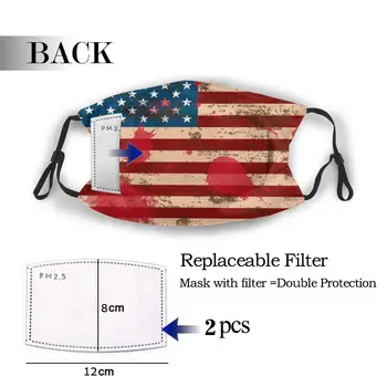 

protective mask with filter American Flag (1) anti dust PM2.5 reuse adult teen child girl