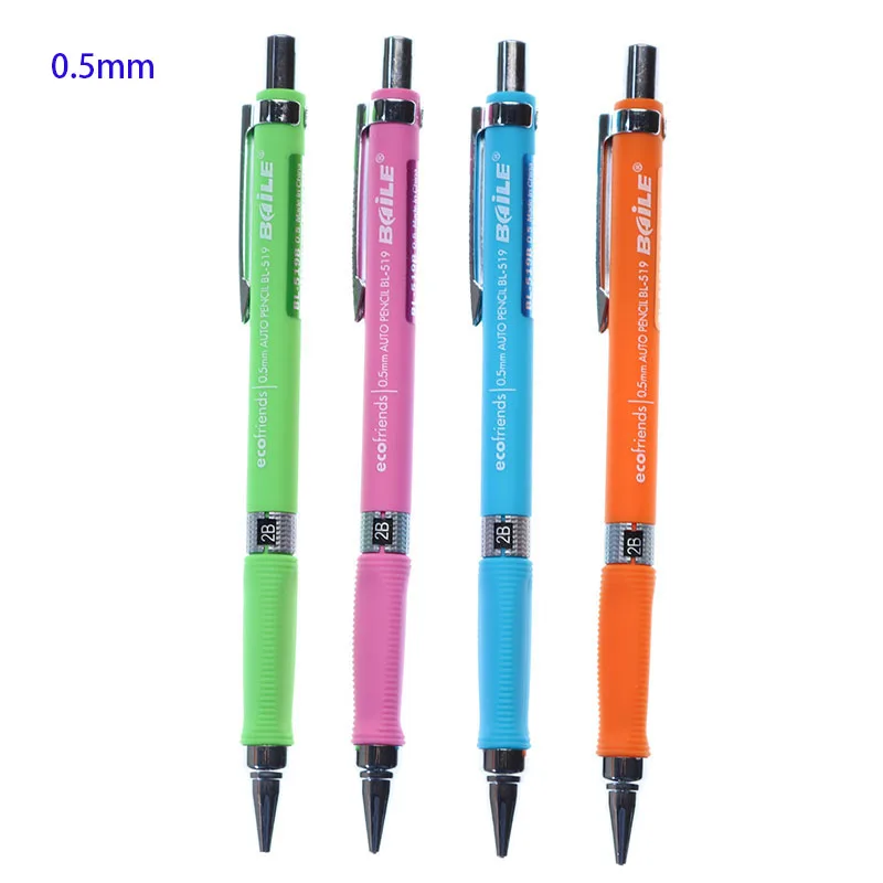 4 Sets / Set, Press The Plastic Activity Pencil Simple 2B Study Stationery Writing Painting Children'S Gift 0.5/0.7mm - Цвет: 4pc  0.5mm