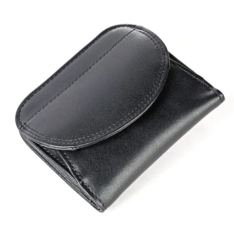 JNKET, Модный женский кошелек RFID, коровья кожа, кошелек, короткий кошелек, Женский кошелек, складной кошелек для монет, кошелек, держатель для карт - Цвет: Черный