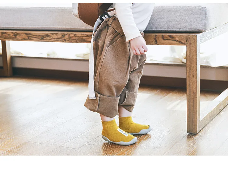 Детские пинетки с резиновой подошвой, носки для новорожденных, весна-осень, детские носки-тапочки, противоскользящая обувь, носки с мягкой подошвой
