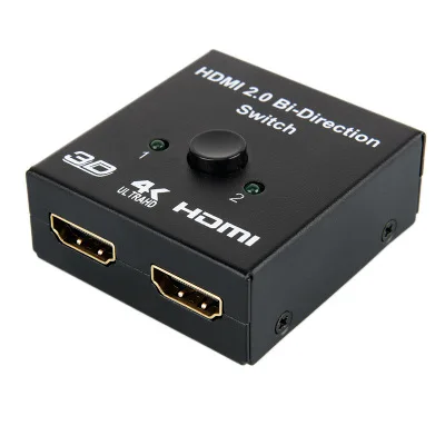 Черный 2 в 1 выход HDMI 2,0 двухнаправленный умный переключатель Ultra HD 4K двунаправленный HDMI 2,0 Переключатель концентратор HDCP 3D 1080p 4K разрешение HDCP - Цвет: Черный