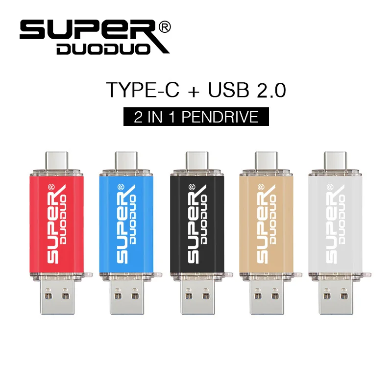 Популярный USB флеш-накопитель type-C, высокоскоростной USB 2,0, флеш-накопитель, телефон, OTG, USB флеш-карта памяти, 64 ГБ, 32 ГБ, 16 ГБ, 8 Гб