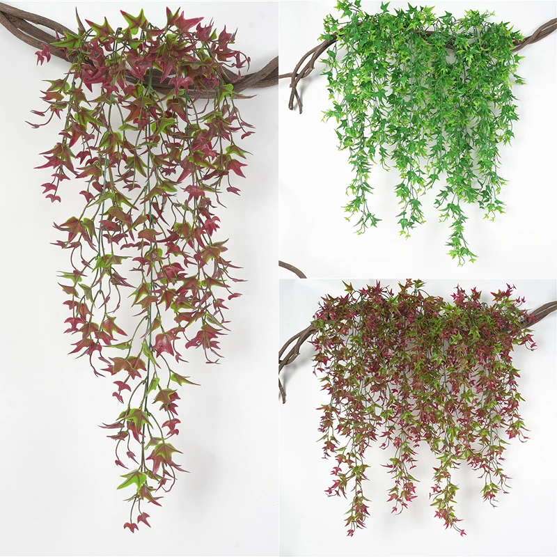 Artificial Plastic Garland Plant Vine Fake Potato Leaves Flowers Home Decor Sale