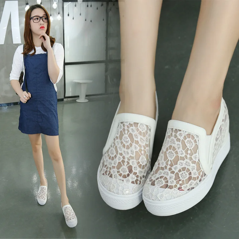 

Elevator Voile Loafers Summer Breathable Casual Daily Life Comfortable Versatile Office Workers College Wave WOMEN'S Shoes