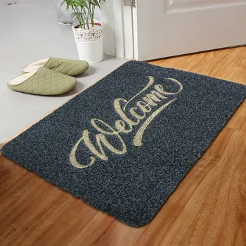 

Home Decorative Front Door Mat Entrance Doormat Durable Anti-Slip Rubber Back Front Doormat With Shoes Scraper Welcome Mats