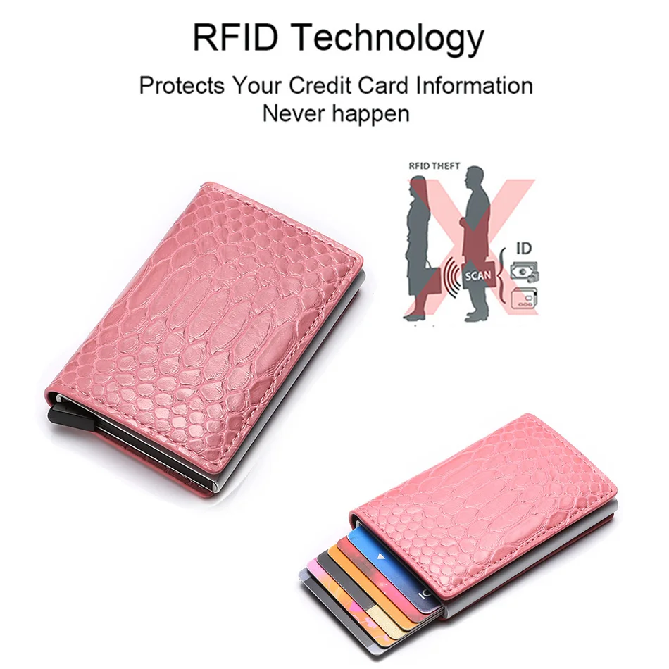 DIENQI rfid держатель для карт тонкие Мини розовые кошельки Дамский короткий тонкий
