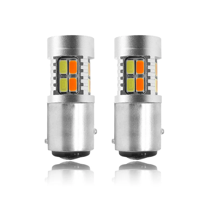 1157 BAY15D DERI 2x1157 BAY15D T25 3157 T20 7443 двухцветный переключатель Белый Янтарный 20smd 5730 светодиодный лампы поворотные тормозные сигнальные огни - Цветовая температура: 1157 BAY15D