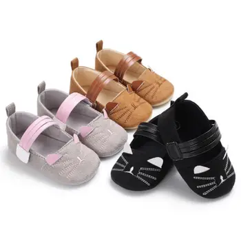 

2018 New Spring Fall Newborn Cat First Walkers Cute Baby Boy Girl Soft Sole Crib Shoes Sneaker Kids Baby Casual Buckle Shoes