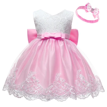 

Toddler Lace Princess dress Cotton Fabric Baby Girl Cute Formal Girl Pink Dress