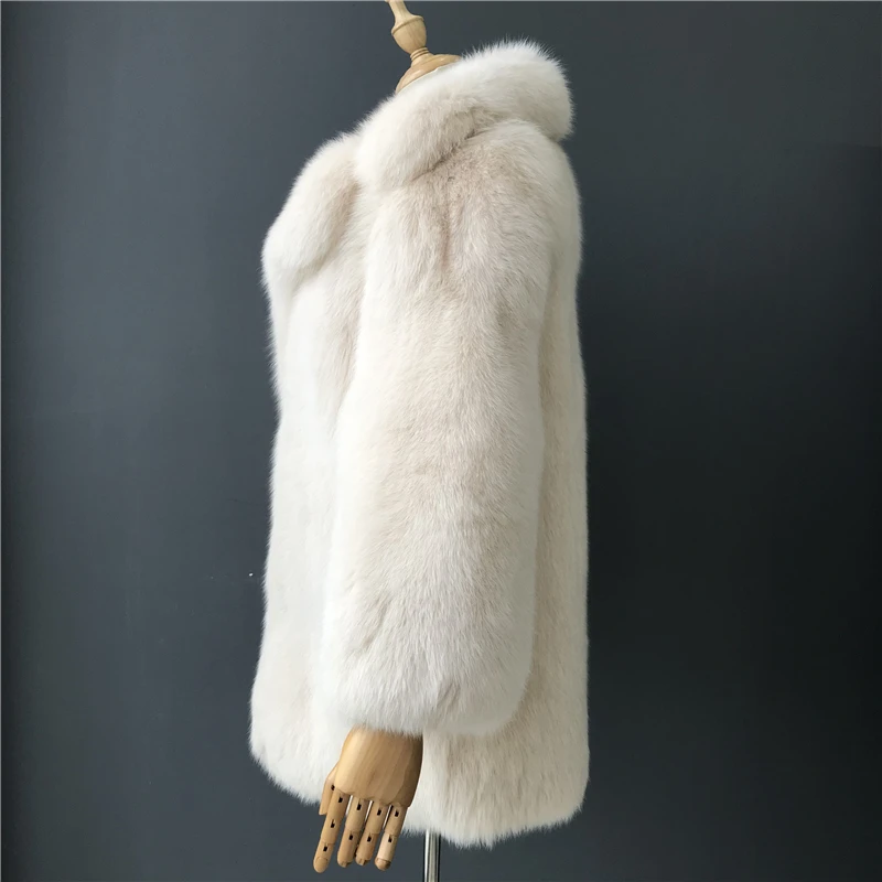 Настоящая шуба женская теплая Роскошная куртка из натурального Лисьего меха отложной воротник пальто с длинными рукавами женская вся кожа натуральный мех пальто
