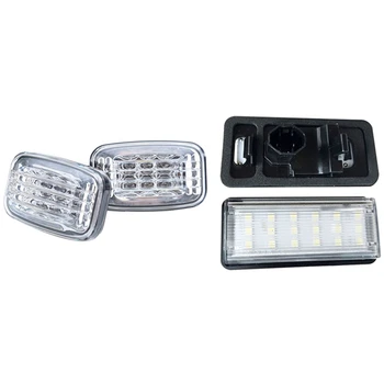 

2x Car License Plate Light for Toyota Land Cruiser / Lexus Gx470 & 2Pcs Car Side Marker Light Led Turn Signal Light
