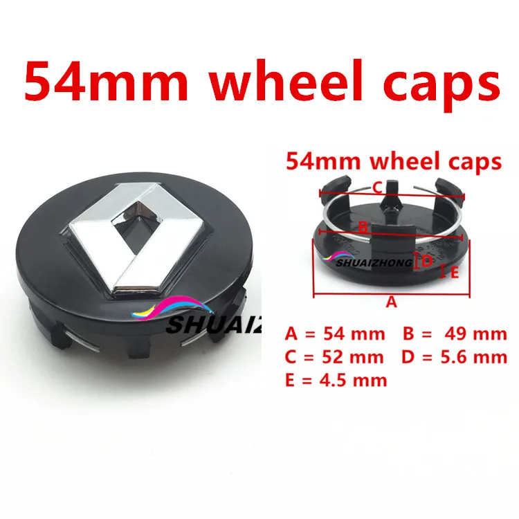 4pcs 54mm New Black 4 шт. 54 мм 57 мм 60 мм 68 мм Renault Центральная втулка колеса автомобиля колпачки Логотип колеса Центр Колпачки значок обод центр колпачки крышки ступицы эмблема - Цвет: 4pcs 54mm New Black