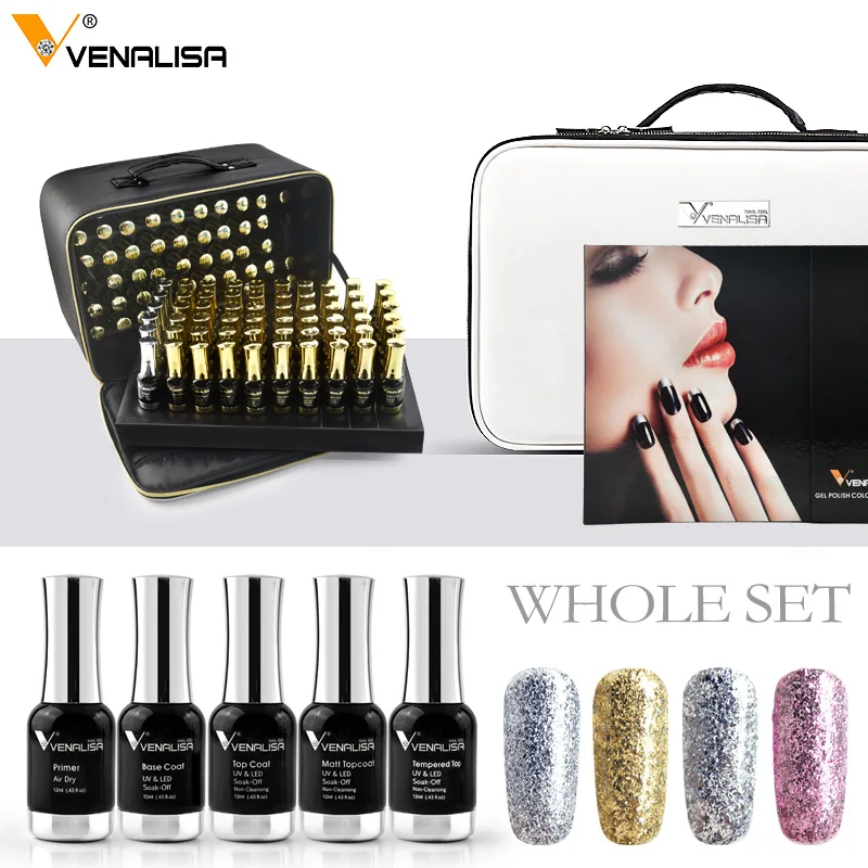 WholeSet 12ml 120pcs 120 шт* 12 мл VENALISA Гель-лак весь набор для маникюра, Гель-лак для ногтей, набор для маникюра, Роскошная Палитра Цветов, сияющий блеск, звездное покрытие - Цвет: WholeSet 12ml 120pcs