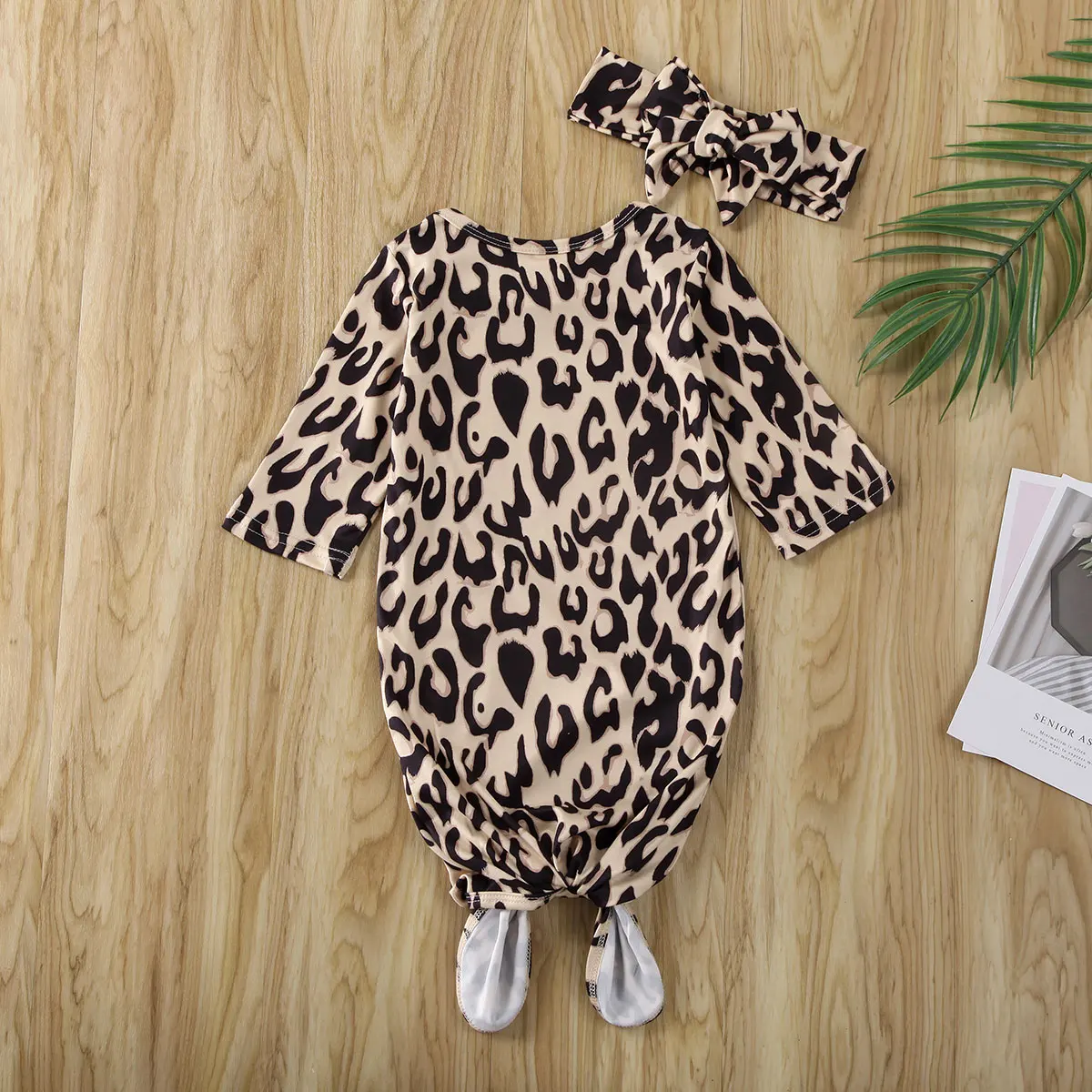 Хлопковое Пеленальное Одеяло для новорожденных спальный мешок с леопардовым принтом и длинными рукавами для маленьких мальчиков и девочек от 0 до 6 месяцев