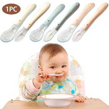 

Portable Anti Slip Baby Spoon Soft Silicone Kitchen Home Toddler Flatware Restaurant Dinning Infant Feeder Safety Tableware