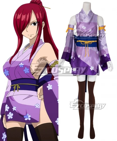 

Fairy Tail Erza Scarlet Kimono Dress Girls Party Adult Halloween Carnival Christmas Kimono Suit Cosplay Costume E001