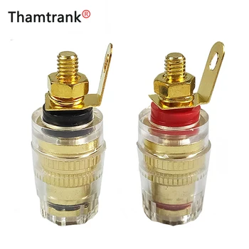 

10pcs/lot Gold Plated 4MM Banana Plug Jack Terminal Banana Jack Socket Binding Post for Speaker Plug 5 Pairs Red+Black