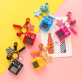 

New Cartoon Cute console Key chain Creative Liquid Crystal Quicksand Sequin Key Ring Bag Pendant for Women Bag Ornament