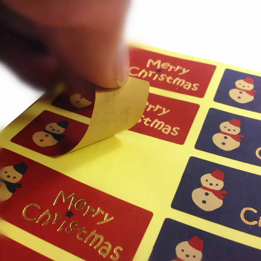 1000PCS/lot Red And Blue Snowman Scrapbooking Gift Sticker Merry Christmas Sealing Self-adhesive free shipping | Канцтовары для