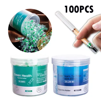 

100PCS/Set Disposable Smoking Filter Holder Cleaning Container Cigarettes Filters Reduce Tar Filtration Pipe Smoking Accessories